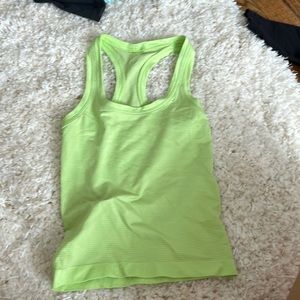 Lime green lulu tank top short racer back 0